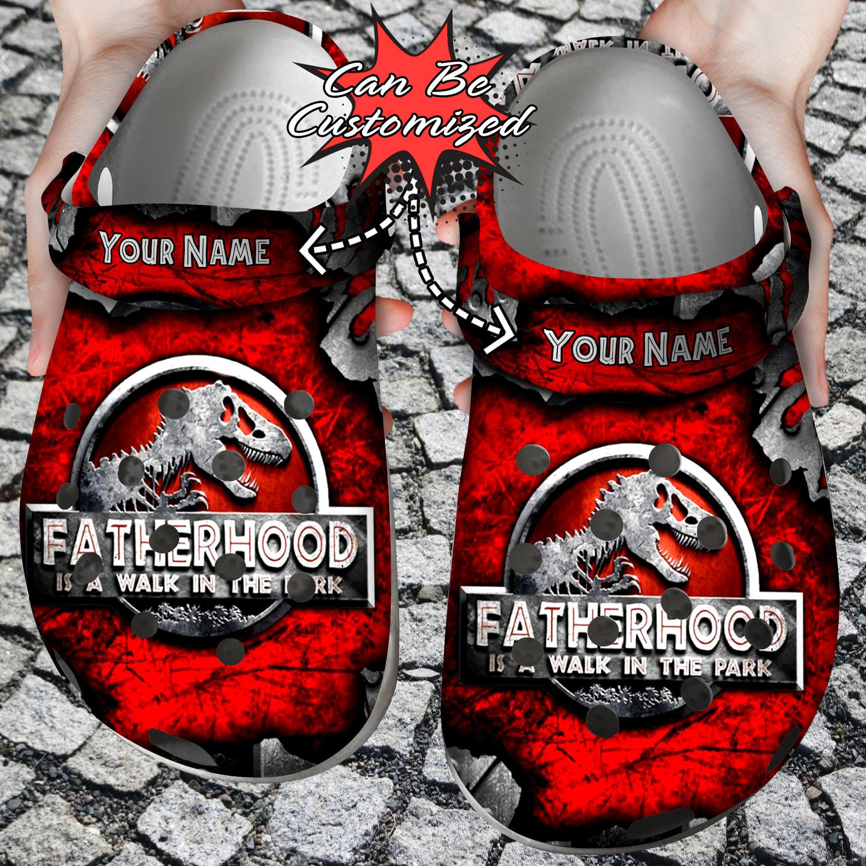 Personalized Fatherhood Is A Walk In The Park clog Shoes Fathers Custom