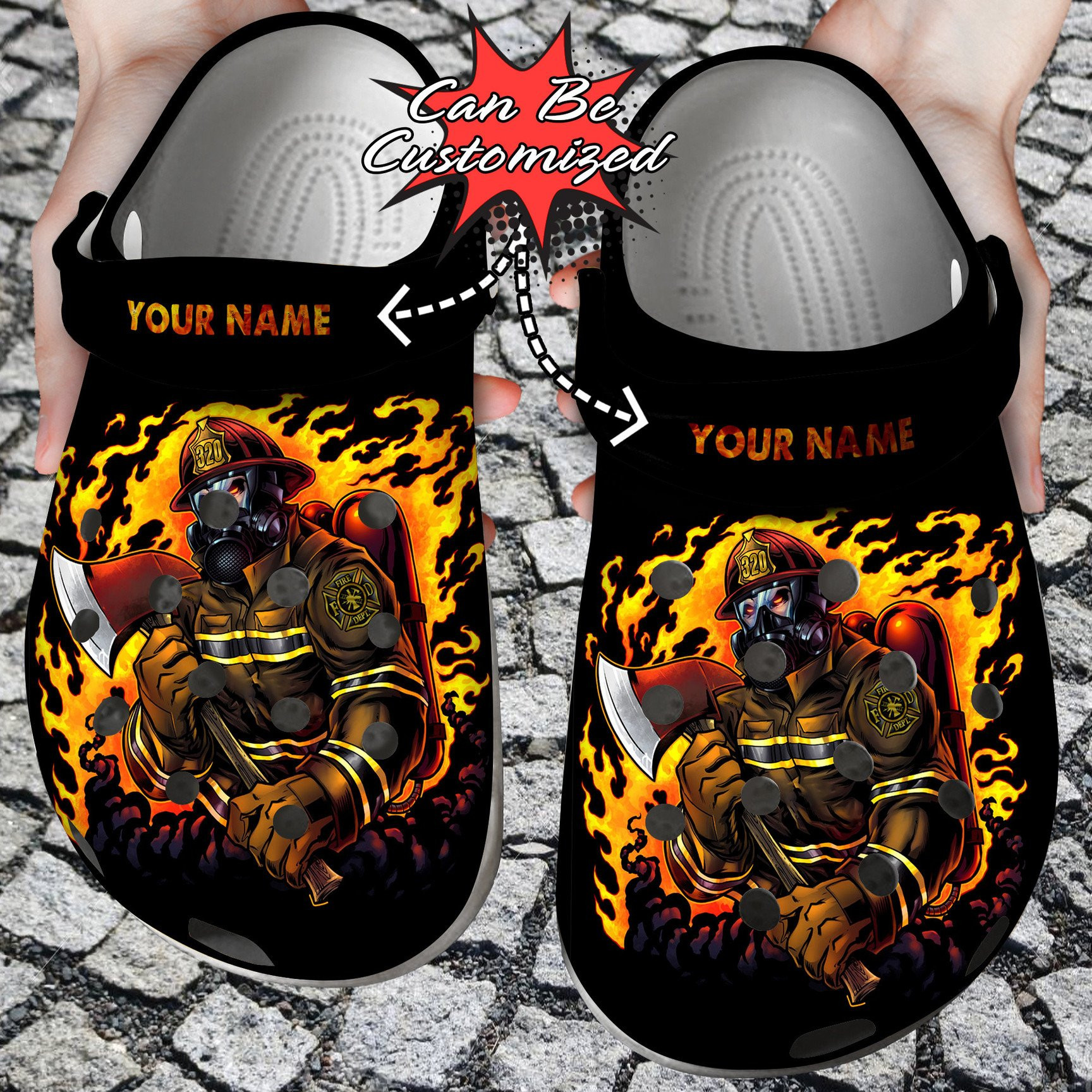 Personalized Fire Firefighter Man clog Shoes Firefighter