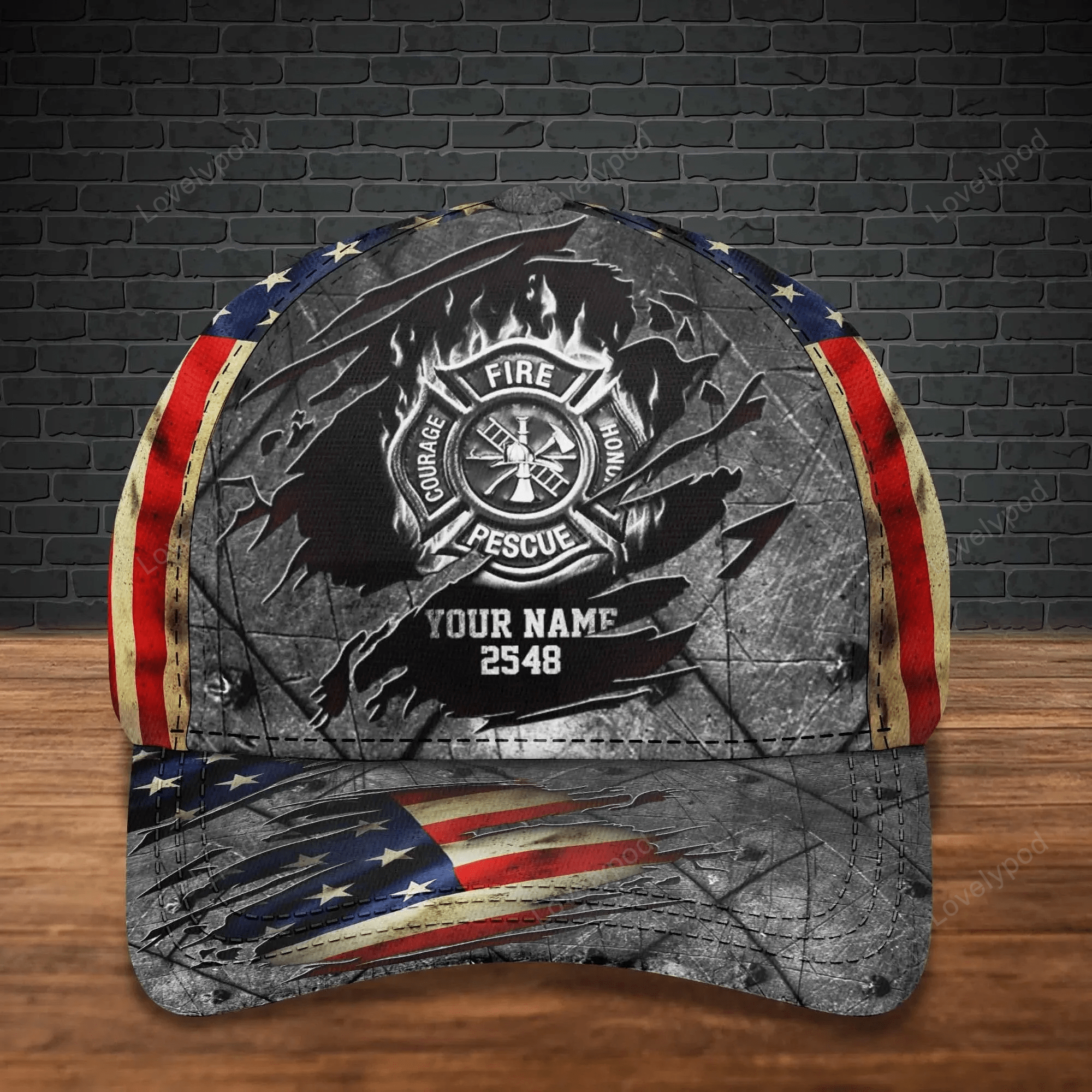 Personalized Firefighter Cap for Dad, Firefighter Classic Cap for Firefighter's Day Trucker Hats Custom Hats Gifts For Men & Women