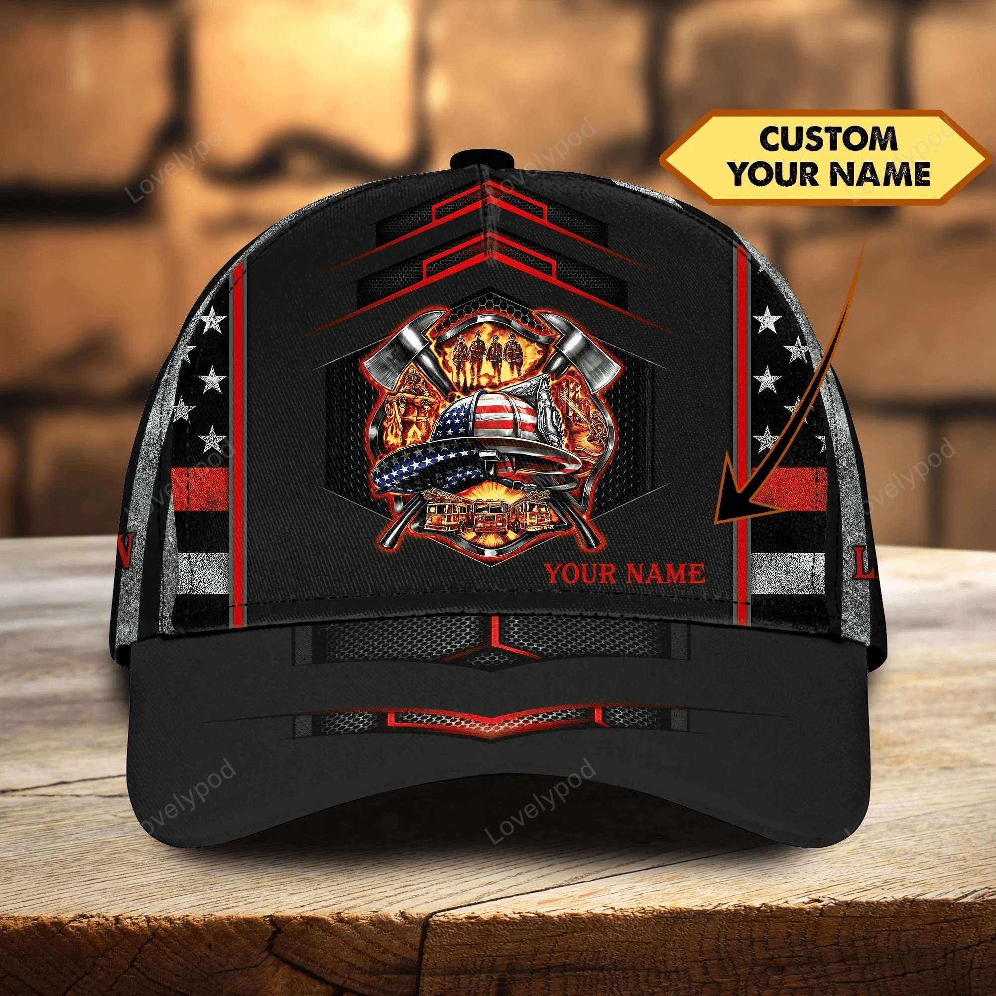 Personalized Firefighter Cap for Dad, Firefighter Classic Cap for Firefighter's Day Trucker Hats Custom Hats Gifts For Men & Women