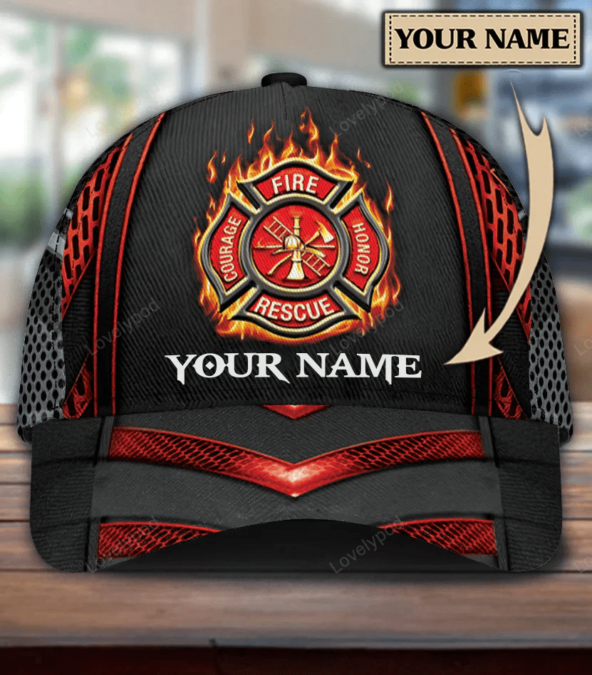 Personalized Firefighter Classic Cap, Personalized Gift for Firefighters Trucker Hats Custom Hats Gifts For Men & Women