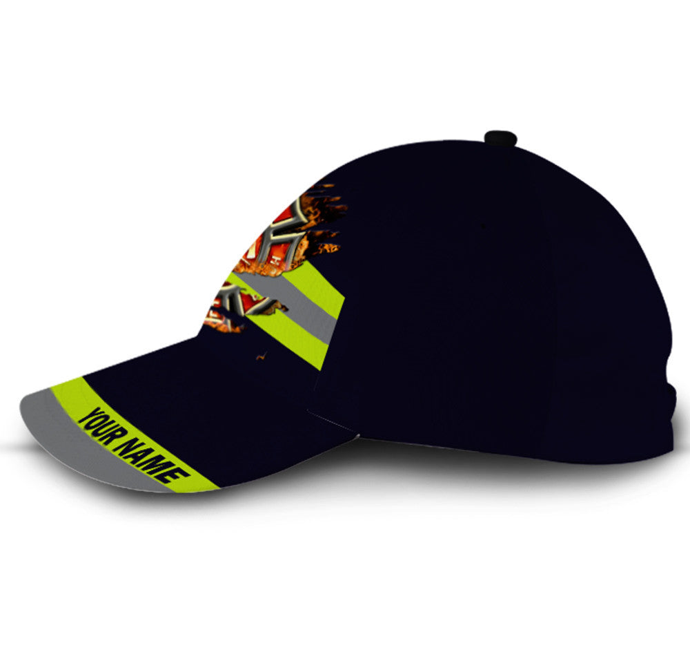 Personalized Firefighter Fire Logo Hat Classic Cap Trucker Hats Custom Hats Gifts For Men & Women