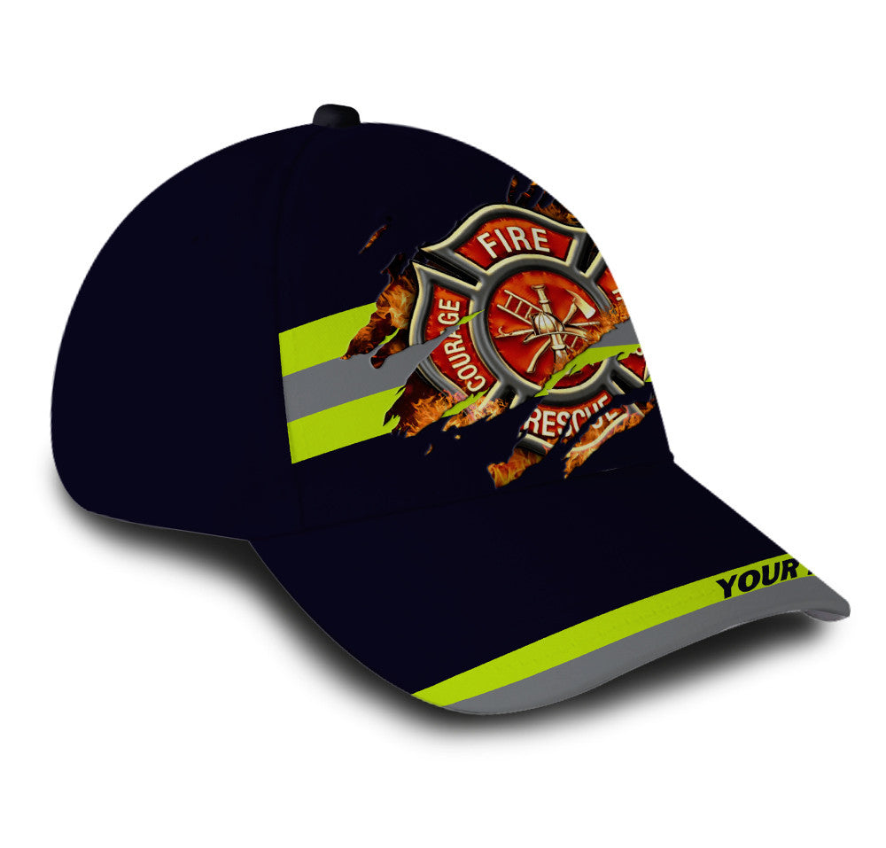 Personalized Firefighter Fire Logo Hat Classic Cap Trucker Hats Custom Hats Gifts For Men & Women