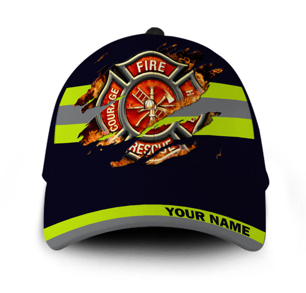 Personalized Firefighter Fire Logo Hat Classic Cap Trucker Hats Custom Hats Gifts For Men & Women