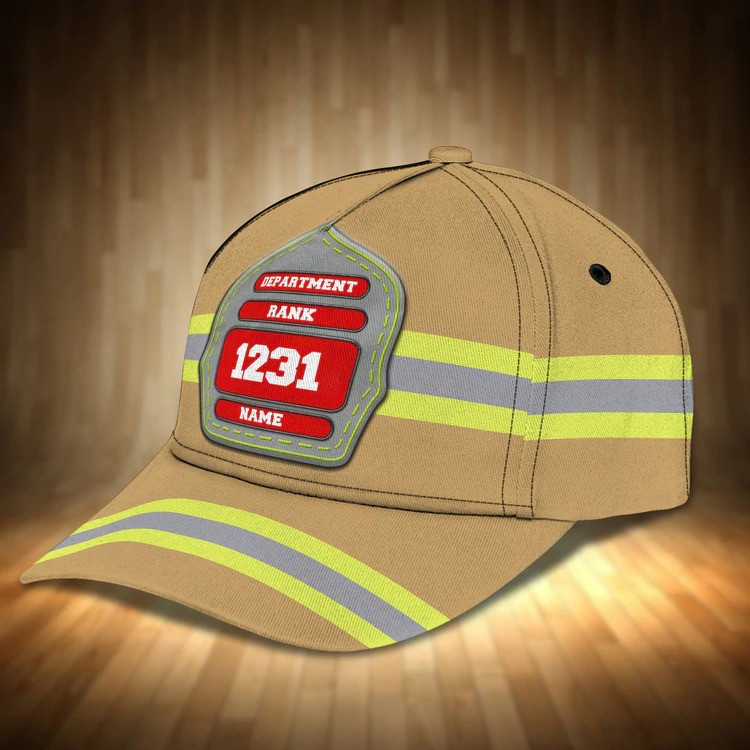 Personalized Firefighter Hat, Custom Department, Your Rank Firefighter Classic Cap for Man Trucker Hats Custom Hats Gifts For Men & Women