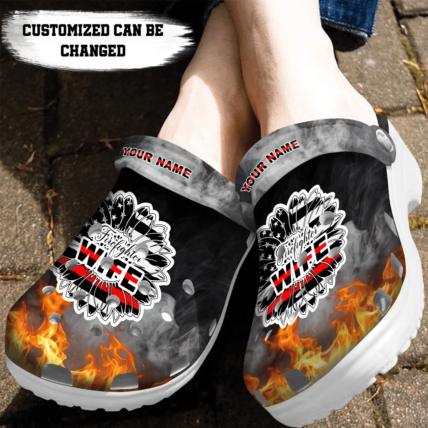 Personalized Firefighter Wife clog Shoes Firefighter