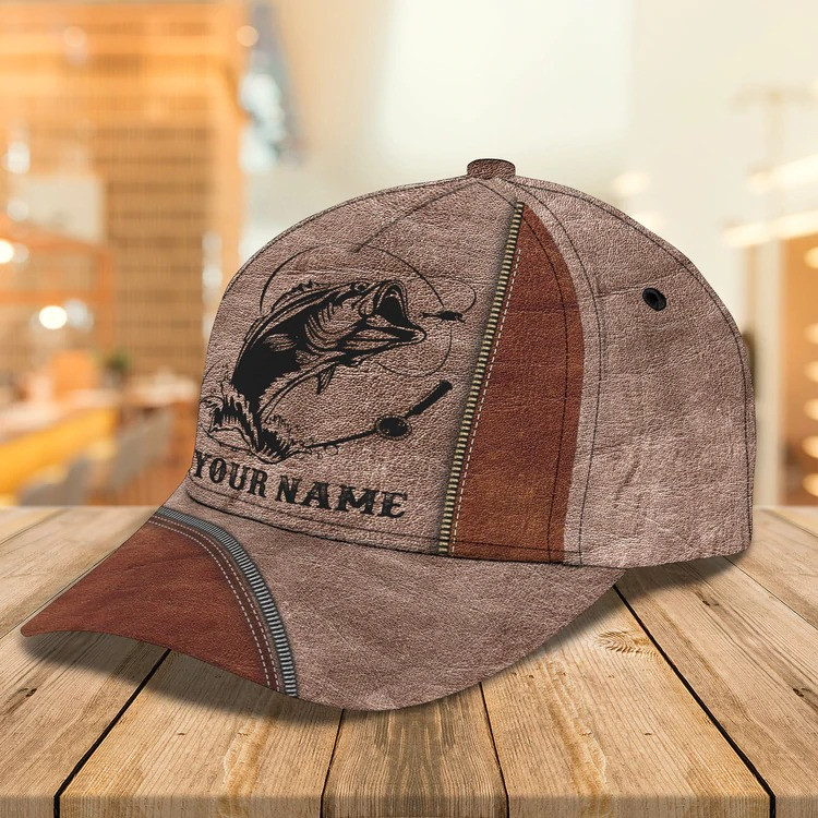 Personalized Fishing Cap for Dad, 3D Classic Cap All Over Print for Fishing Lovers Trucker Hats Custom Hats Gifts For Men & Women