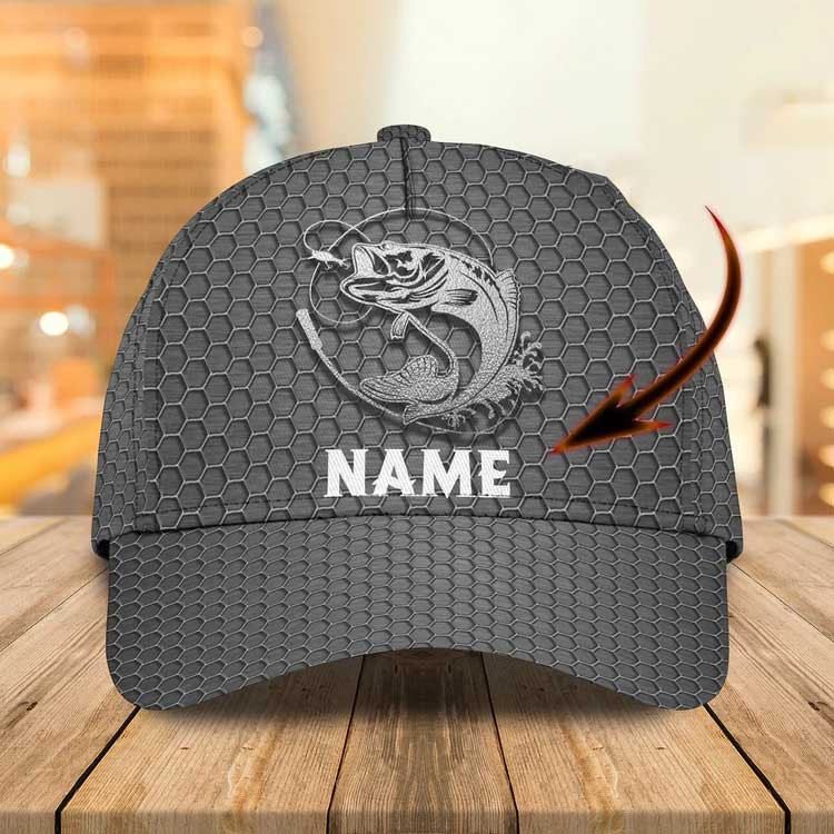 Personalized Fishing Cap for Dad, 3D Classic Cap All Over Print for Fishing Lovers Trucker Hats Custom Hats Gifts For Men & Women