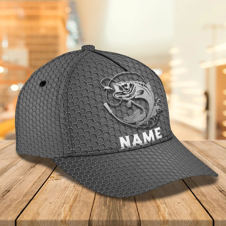 Personalized Fishing Cap for Dad, 3D Classic Cap All Over Print for Fishing Lovers Trucker Hats Custom Hats Gifts For Men & Women