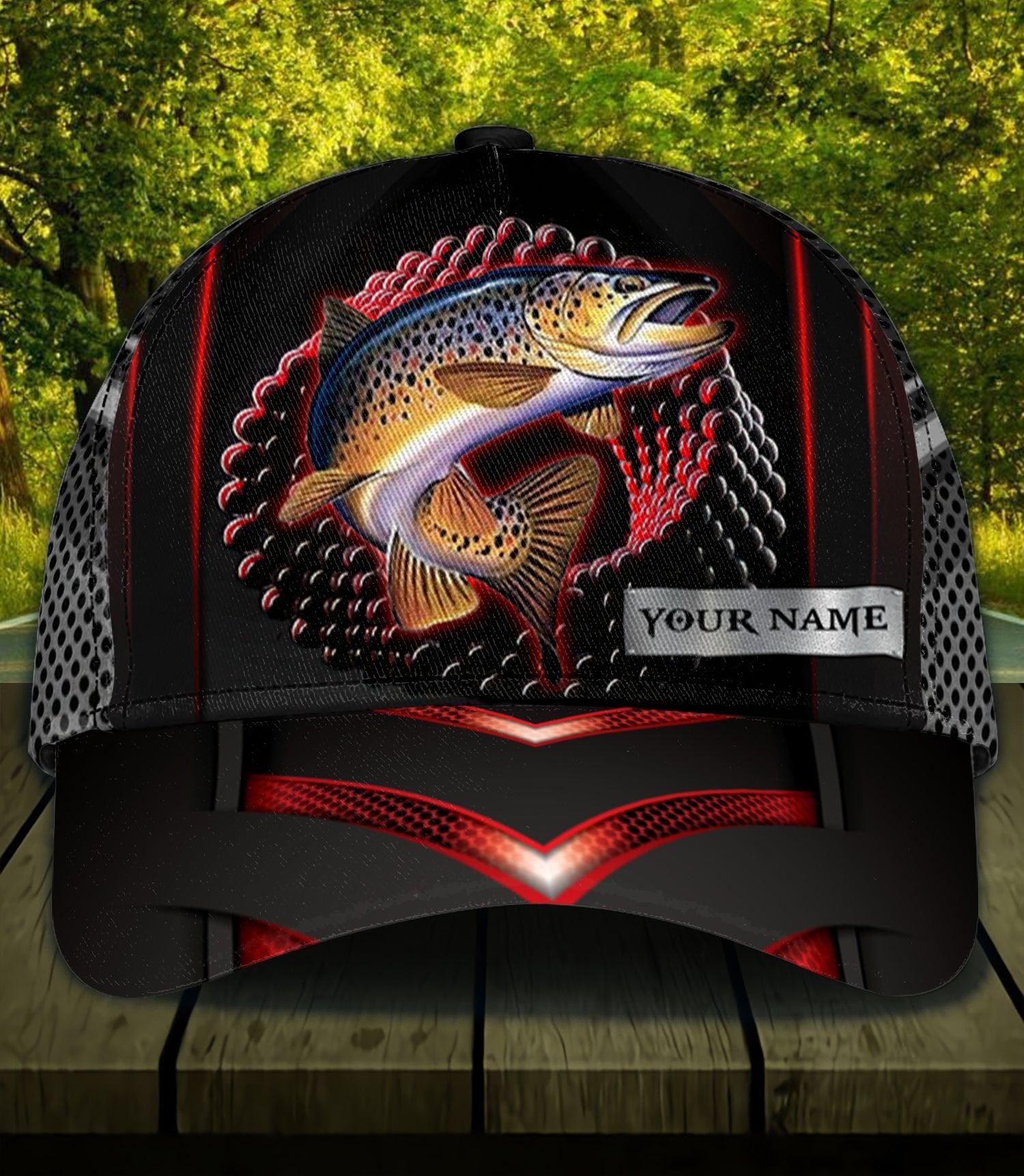 Personalized Fishing Classic Cap, Personalized Gift for Fishing Lovers Trucker Hats Custom Hats Gifts For Men & Women