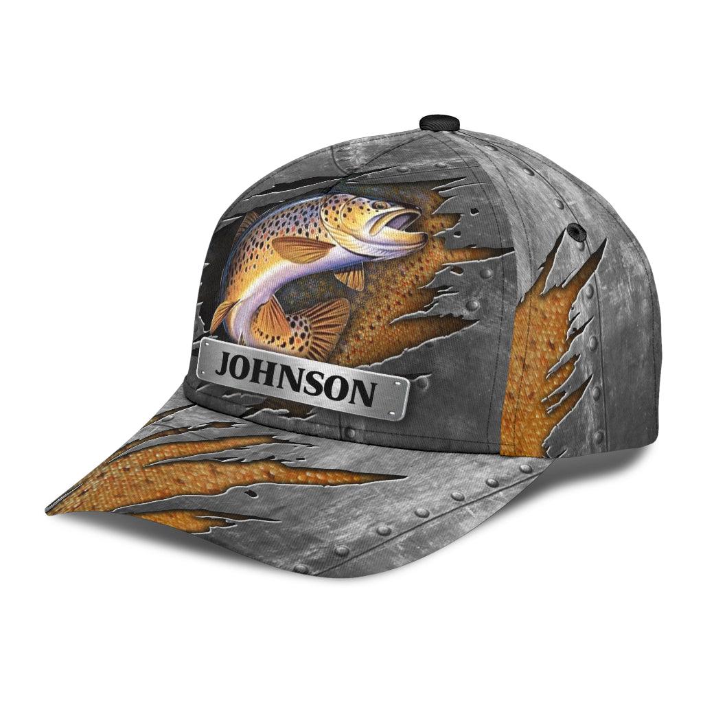 Personalized Fishing Classic Cap, Personalized Gift for Fishing Lovers Trucker Hats Custom Hats Gifts For Men & Women