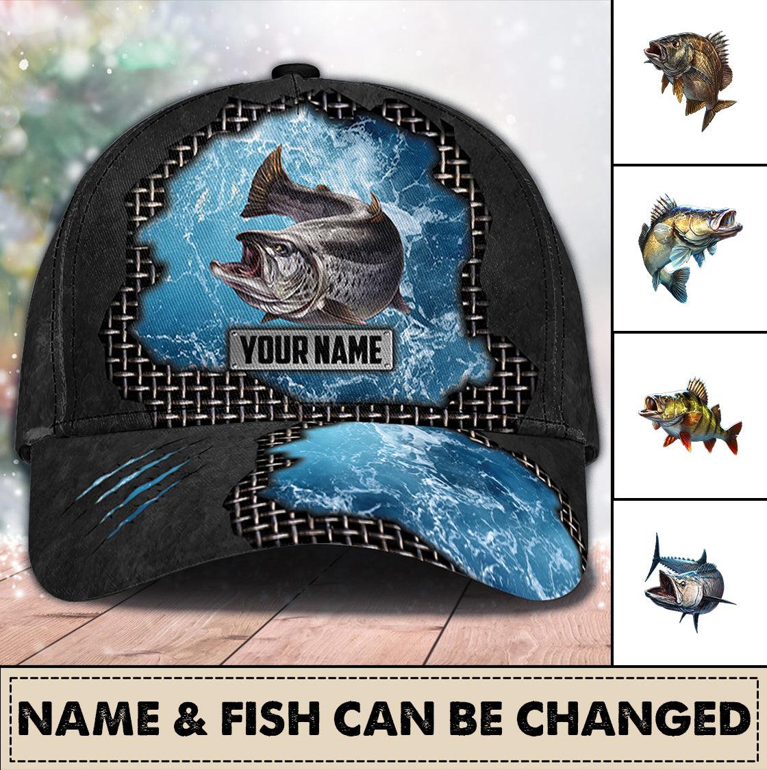 Personalized Fishing Classic Cap, Personalized Gift for Fishing Lovers Trucker Hats Custom Hats Gifts For Men & Women