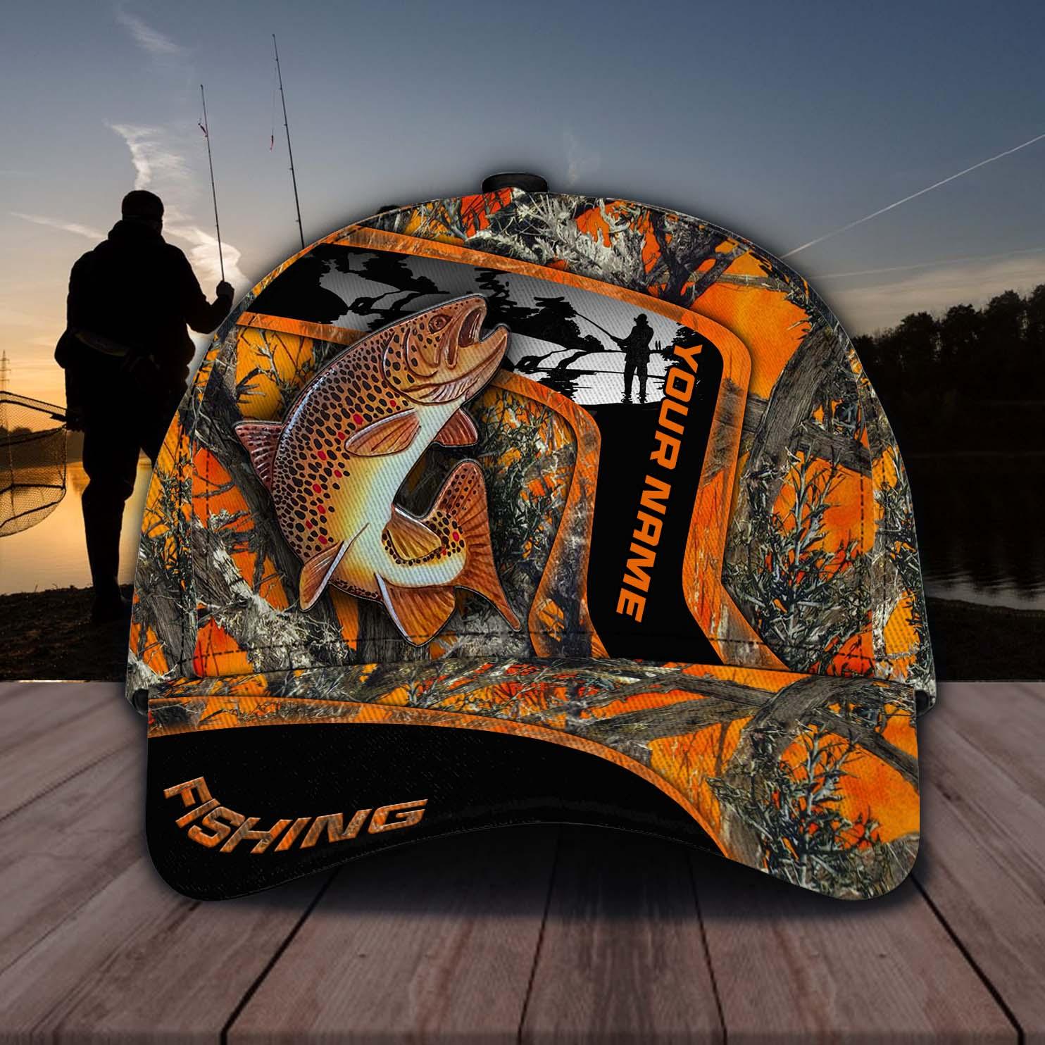 Personalized Fishing Classic Cap, Personalized Gift for Fishing Lovers Trucker Hats Custom Hats Gifts For Men & Women