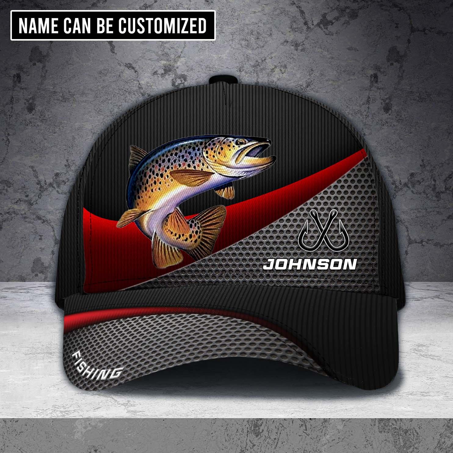 Personalized Fishing Classic Cap, Personalized Gift for Fishing Lovers Trucker Hats Custom Hats Gifts For Men & Women