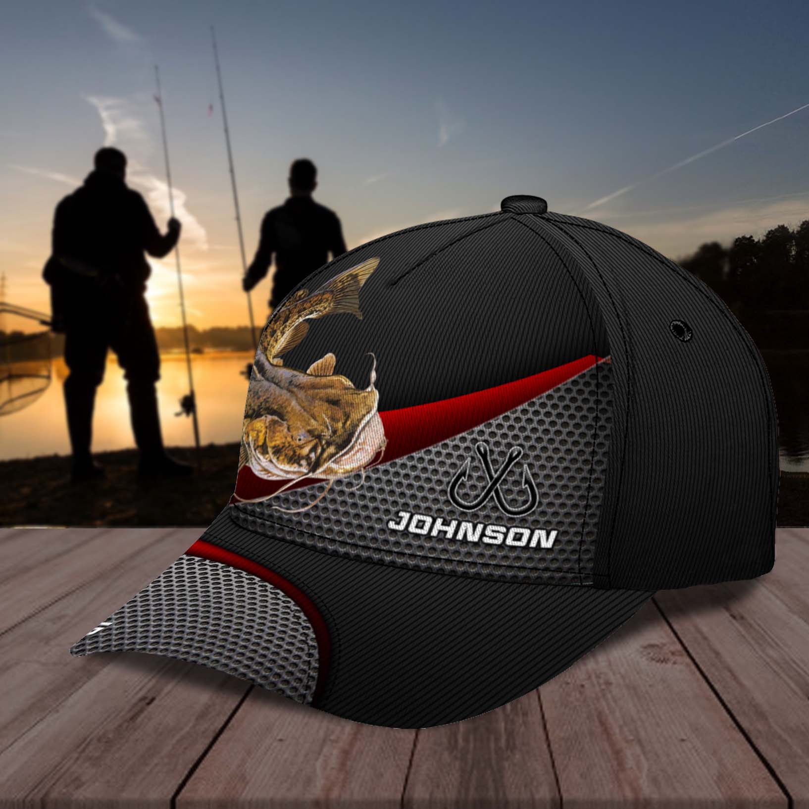 Personalized Fishing Classic Cap, Personalized Gift for Fishing Lovers Trucker Hats Custom Hats Gifts For Men & Women