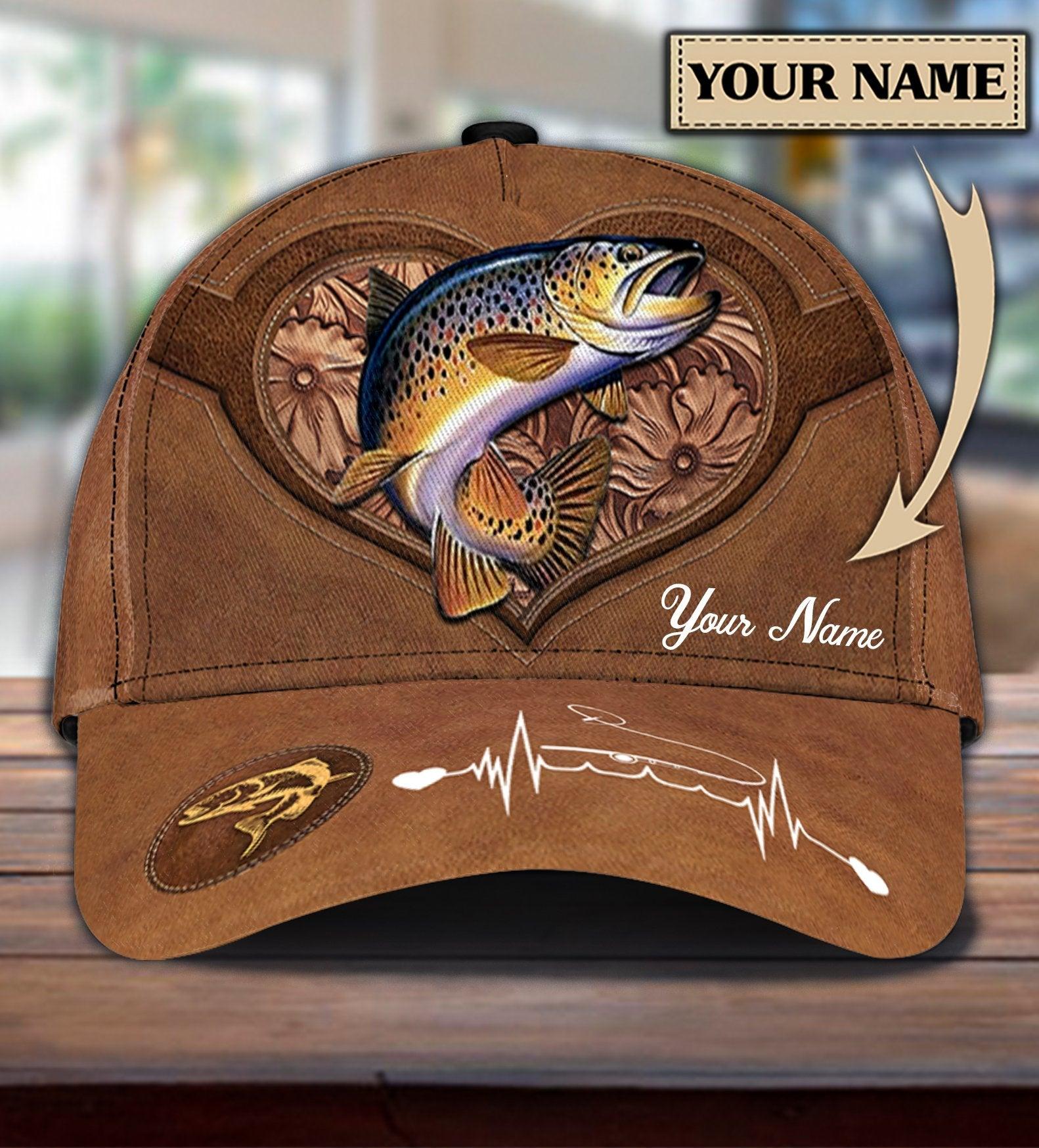 Personalized Fishing Classic Cap, Personalized Gift for Fishing Lovers Trucker Hats Custom Hats Gifts For Men & Women