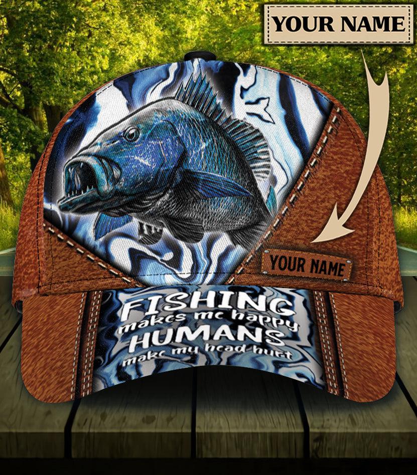 Personalized Fishing Classic Cap, Personalized Gift for Fishing Lovers Trucker Hats Custom Hats Gifts For Men & Women