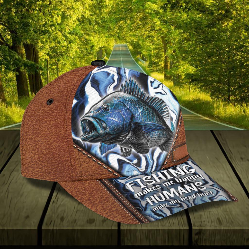 Personalized Fishing Classic Cap, Personalized Gift for Fishing Lovers Trucker Hats Custom Hats Gifts For Men & Women