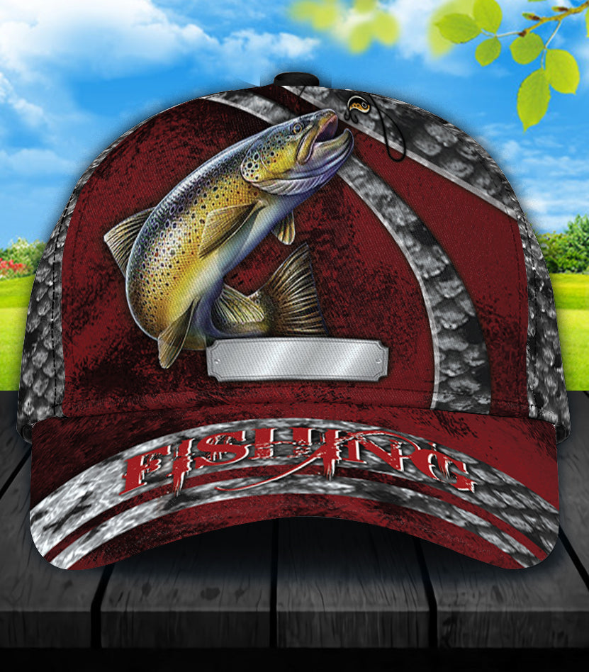 Personalized Fishing Classic Cap, Personalized Gift for Fishing Lovers Trucker Hats Custom Hats Gifts For Men & Women