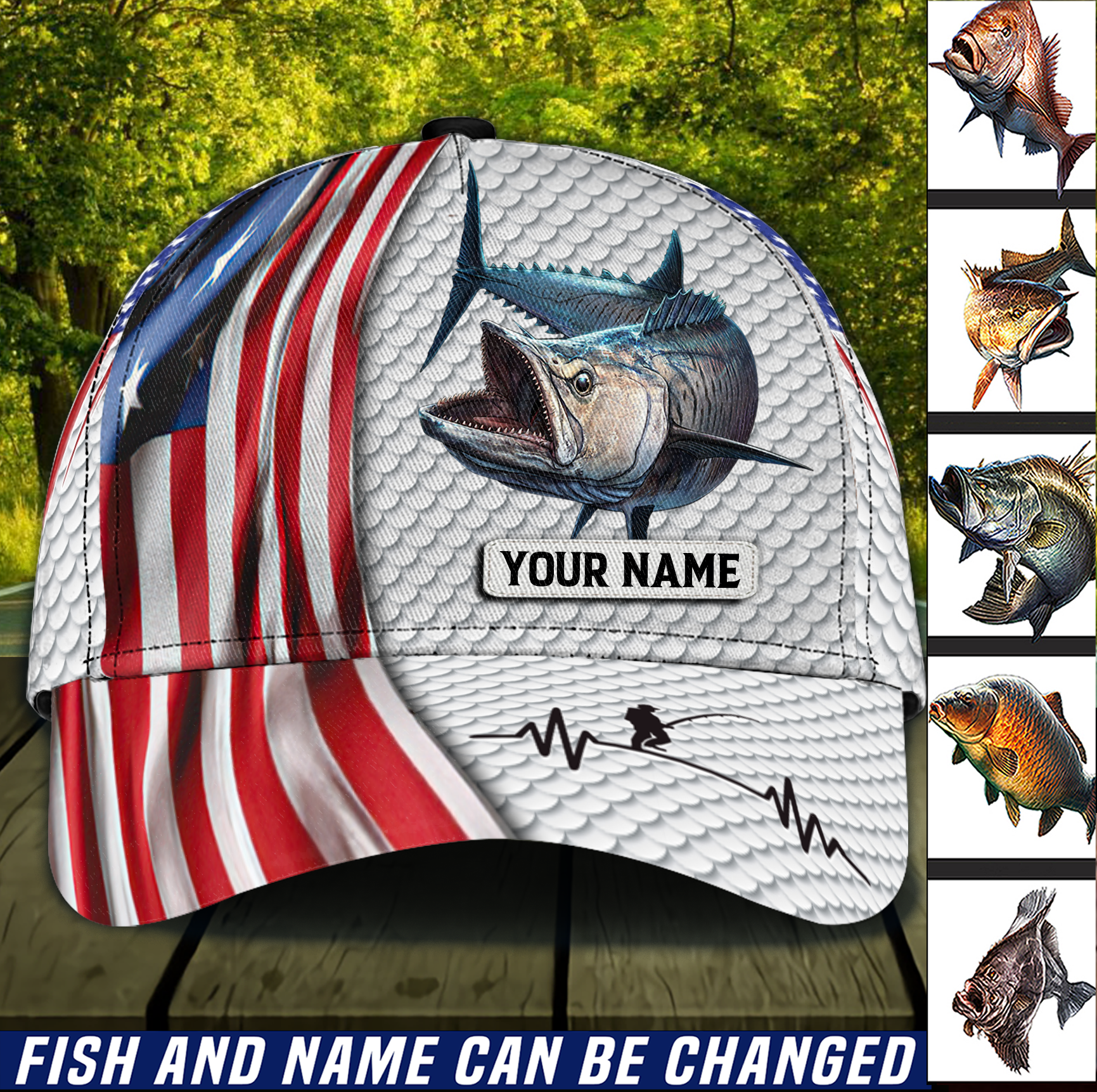 Personalized Fishing Classic Cap, Personalized Gift for Fishing Lovers Trucker Hats Custom Hats Gifts For Men & Women