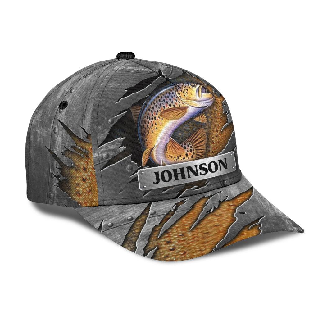 Personalized Fishing Classic Cap, Personalized Gift for Fishing Lovers Trucker Hats Custom Hats Gifts For Men & Women