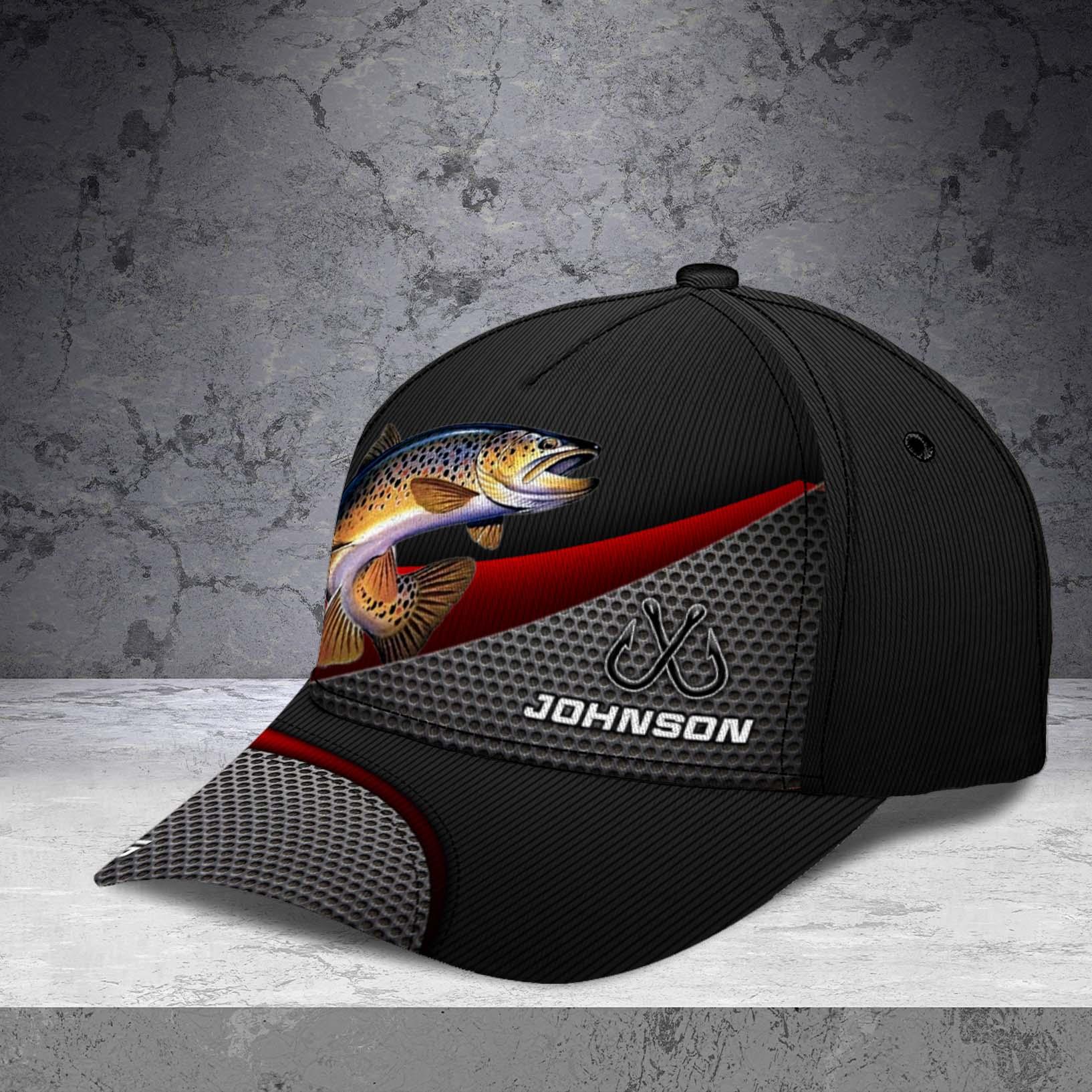 Personalized Fishing Classic Cap, Personalized Gift for Fishing Lovers Trucker Hats Custom Hats Gifts For Men & Women