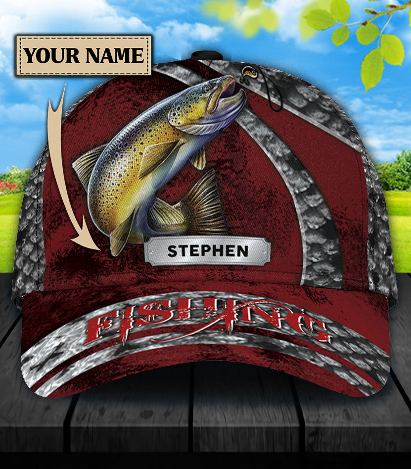 Personalized Fishing Classic Cap, Personalized Gift for Fishing Lovers Trucker Hats Custom Hats Gifts For Men & Women