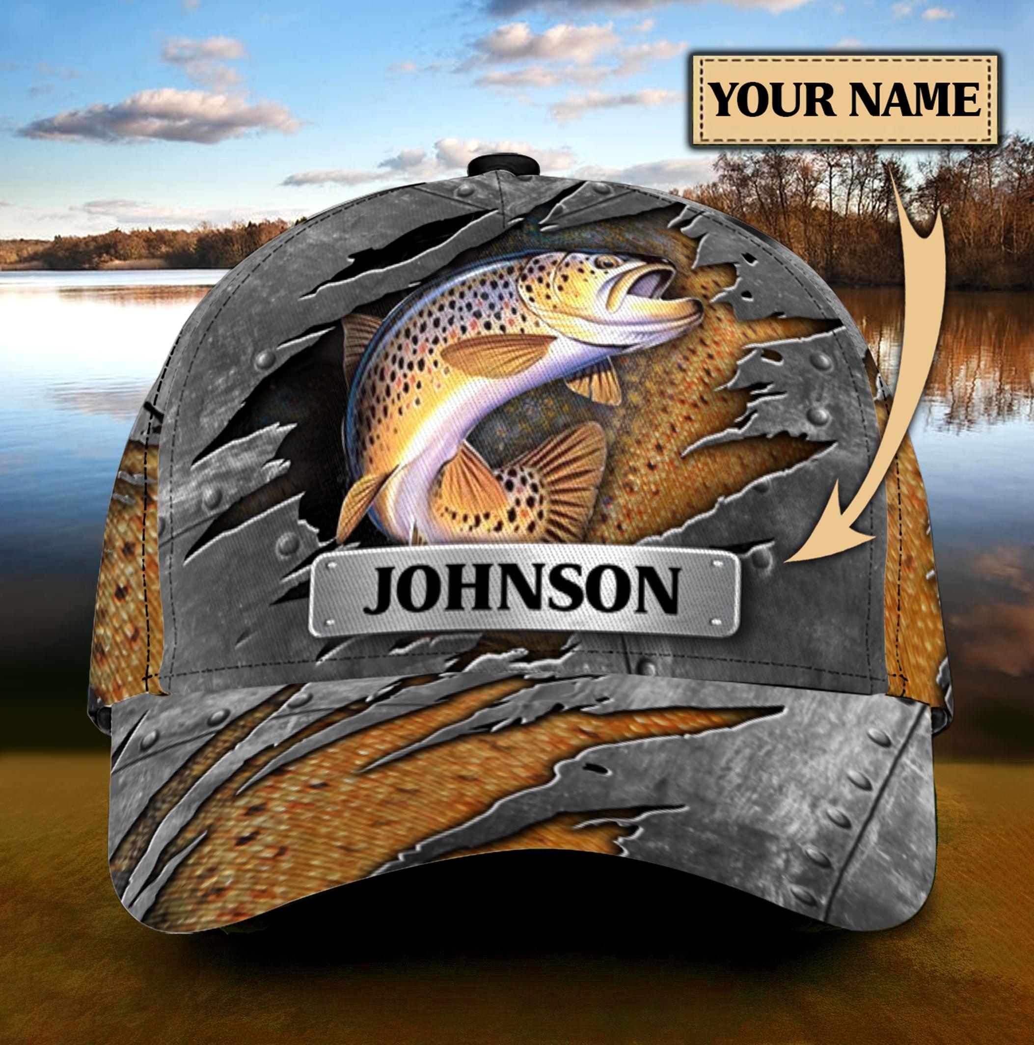 Personalized Fishing Classic Cap, Personalized Gift for Fishing Lovers Trucker Hats Custom Hats Gifts For Men & Women