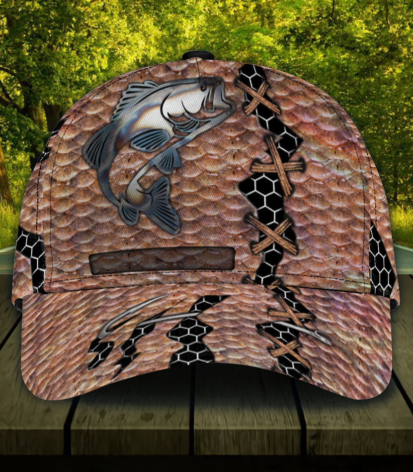 Personalized Fishing Classic Cap, Personalized Gift for Fishing Lovers Trucker Hats Custom Hats Gifts For Men & Women