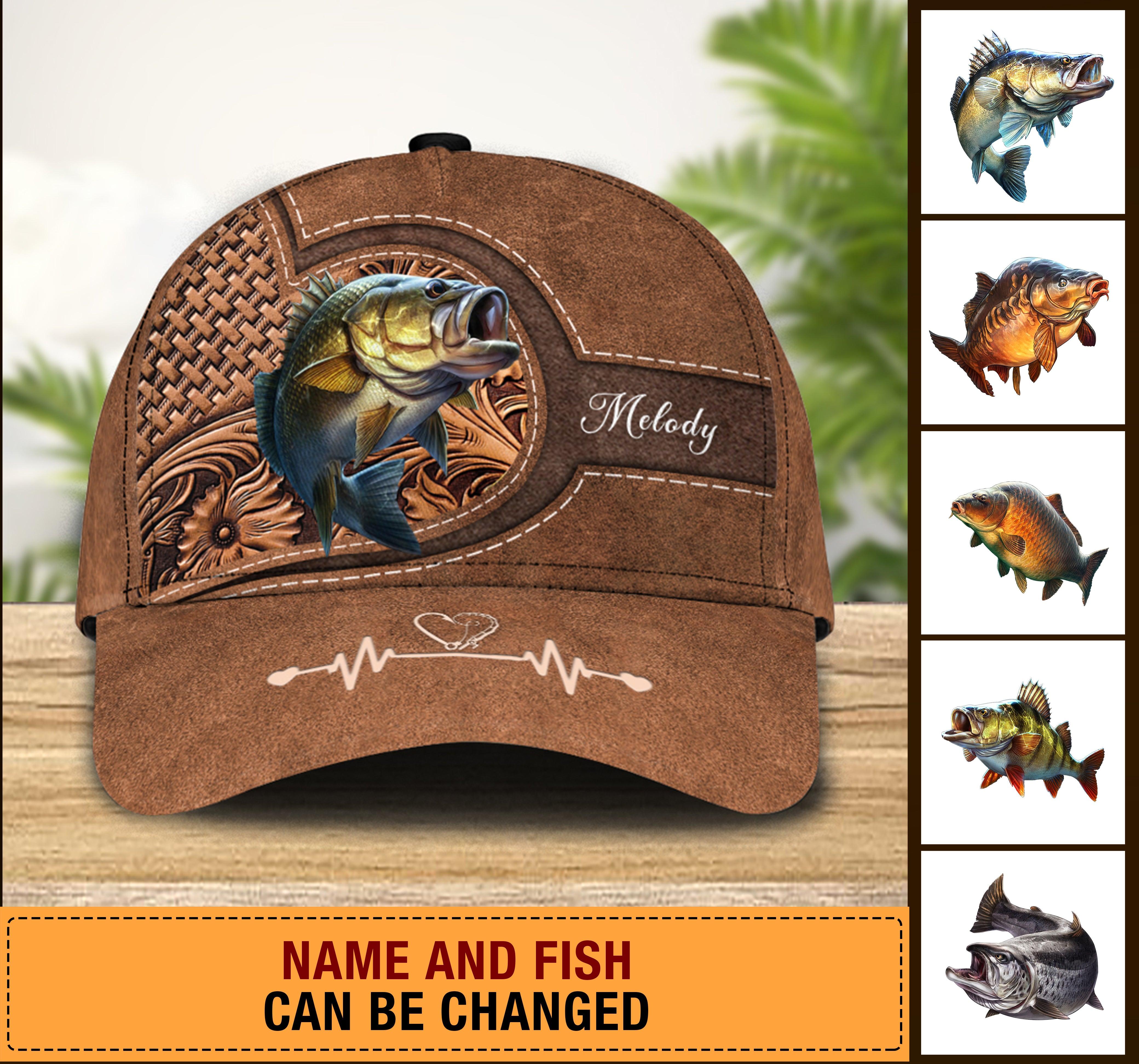 Personalized Fishing Classic Cap, Personalized Gift for Fishing Lovers Trucker Hats Custom Hats Gifts For Men & Women