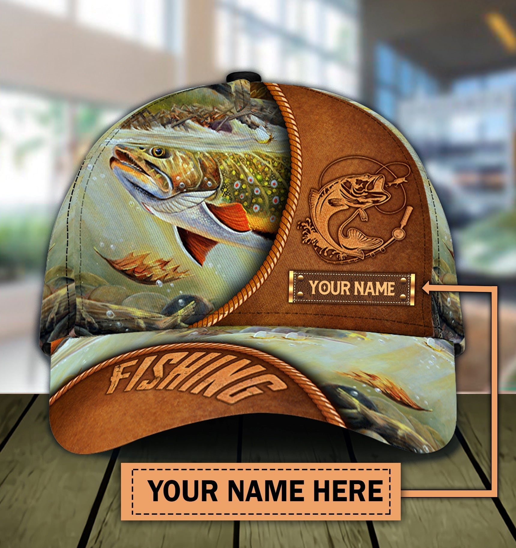 Personalized Fishing Classic Cap, Personalized Gift for Fishing Lovers Trucker Hats Custom Hats Gifts For Men & Women