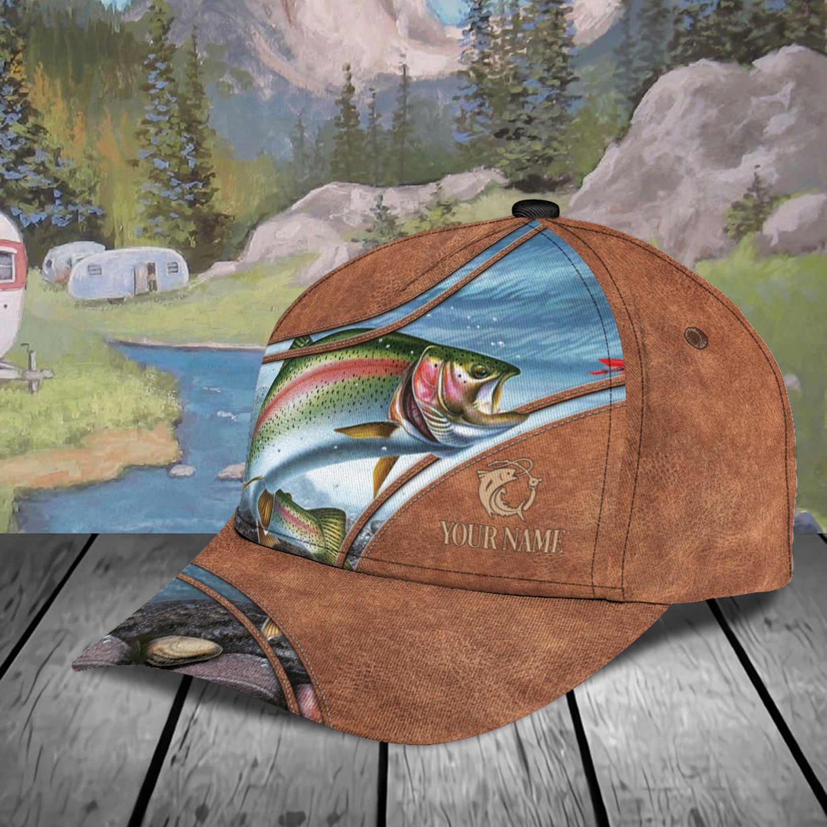 Personalized Fishing Classic Cap, Personalized Gift for Fishing Lovers Trucker Hats Custom Hats Gifts For Men & Women