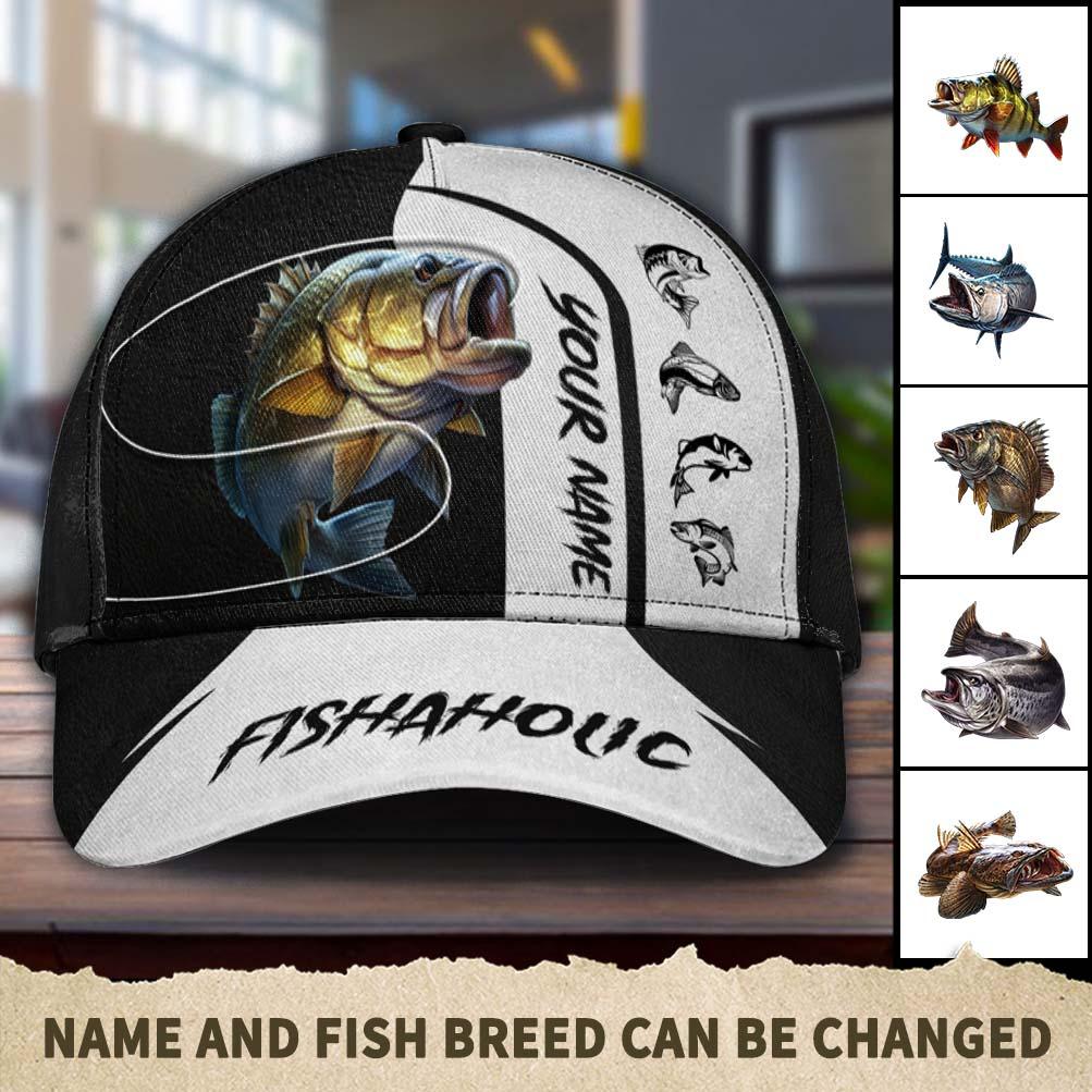 Personalized Fishing Classic Cap, Personalized Gift for Fishing Lovers Trucker Hats Custom Hats Gifts For Men & Women