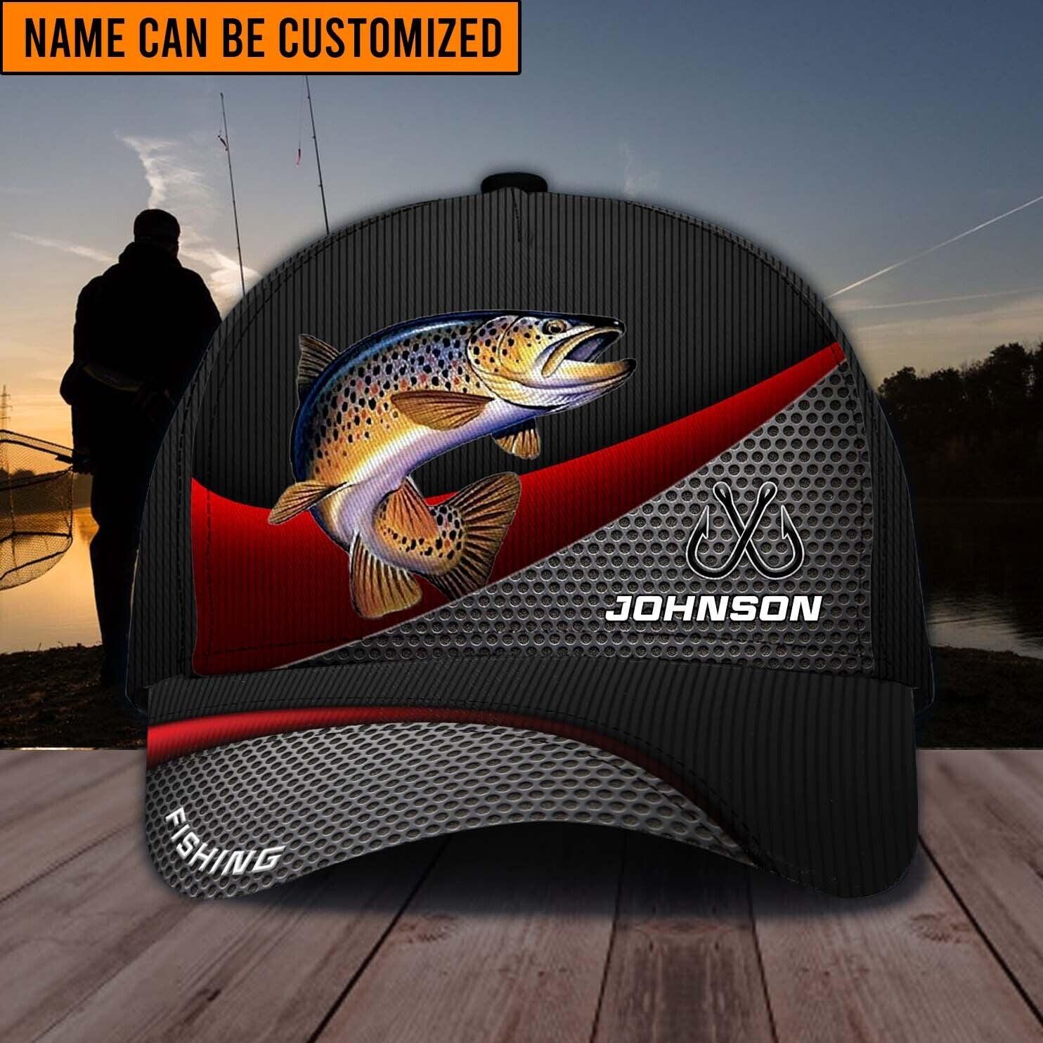 Personalized Fishing Classic Cap, Personalized Gift for Fishing Lovers Trucker Hats Custom Hats Gifts For Men & Women