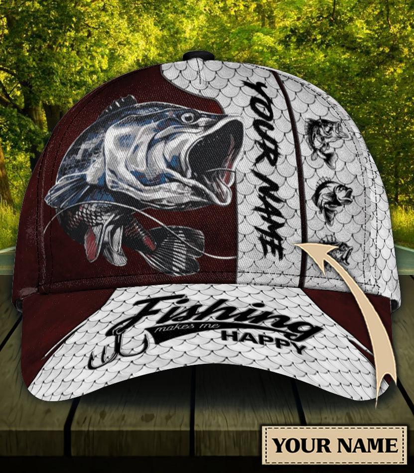 Personalized Fishing Classic Cap, Personalized Gift for Fishing Lovers Trucker Hats Custom Hats Gifts For Men & Women