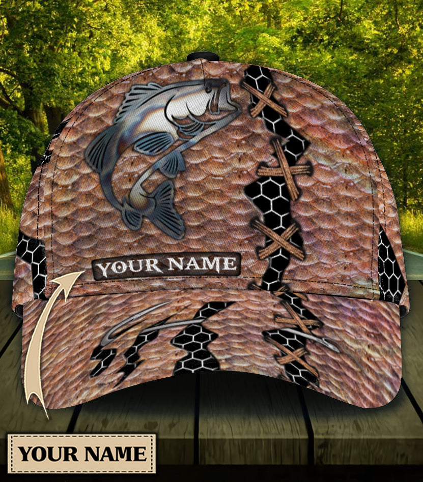 Personalized Fishing Classic Cap, Personalized Gift for Fishing Lovers Trucker Hats Custom Hats Gifts For Men & Women