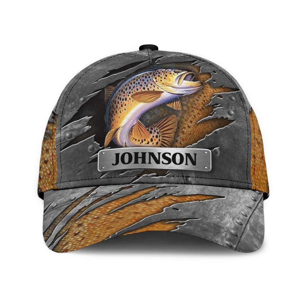 Personalized Fishing Classic Cap, Personalized Gift for Fishing Lovers Trucker Hats Custom Hats Gifts For Men & Women