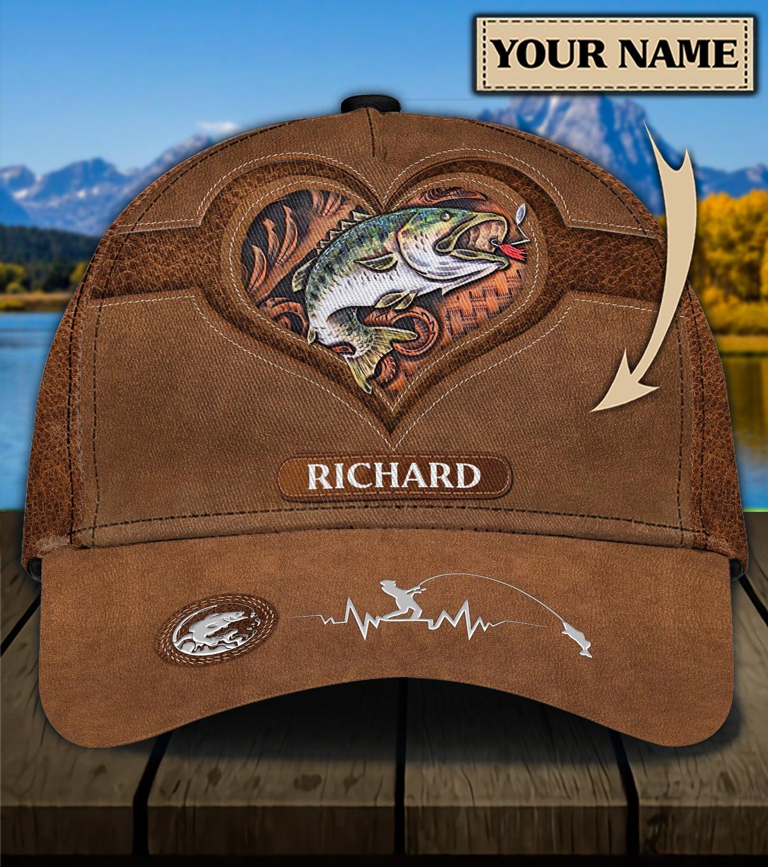 Personalized Fishing Classic Cap, Personalized Gift for Fishing Lovers Trucker Hats Custom Hats Gifts For Men & Women