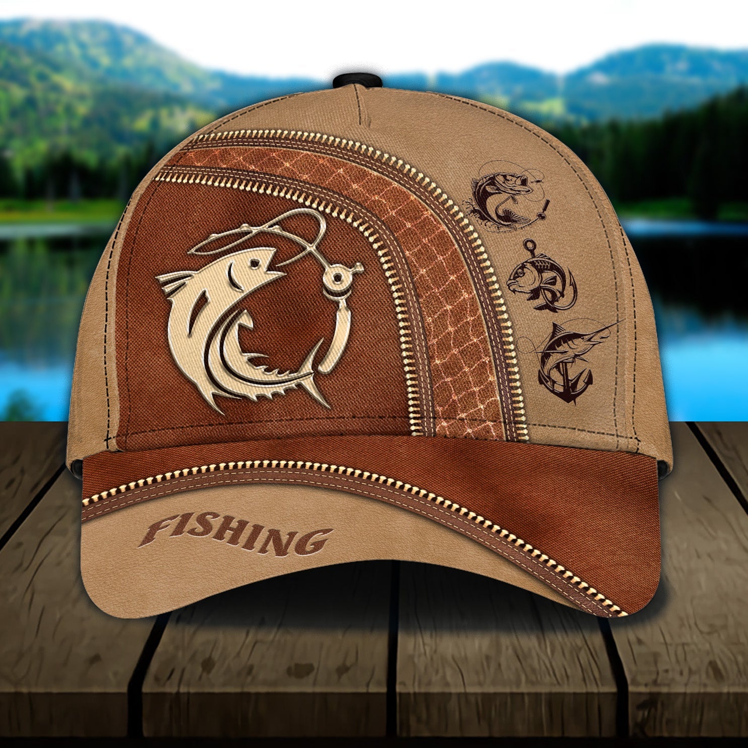 Personalized Fishing Classic Cap, Personalized Gift for Fishing Lovers Trucker Hats Custom Hats Gifts For Men & Women