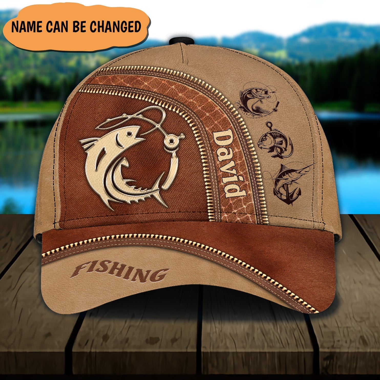 Personalized Fishing Classic Cap, Personalized Gift for Fishing Lovers Trucker Hats Custom Hats Gifts For Men & Women
