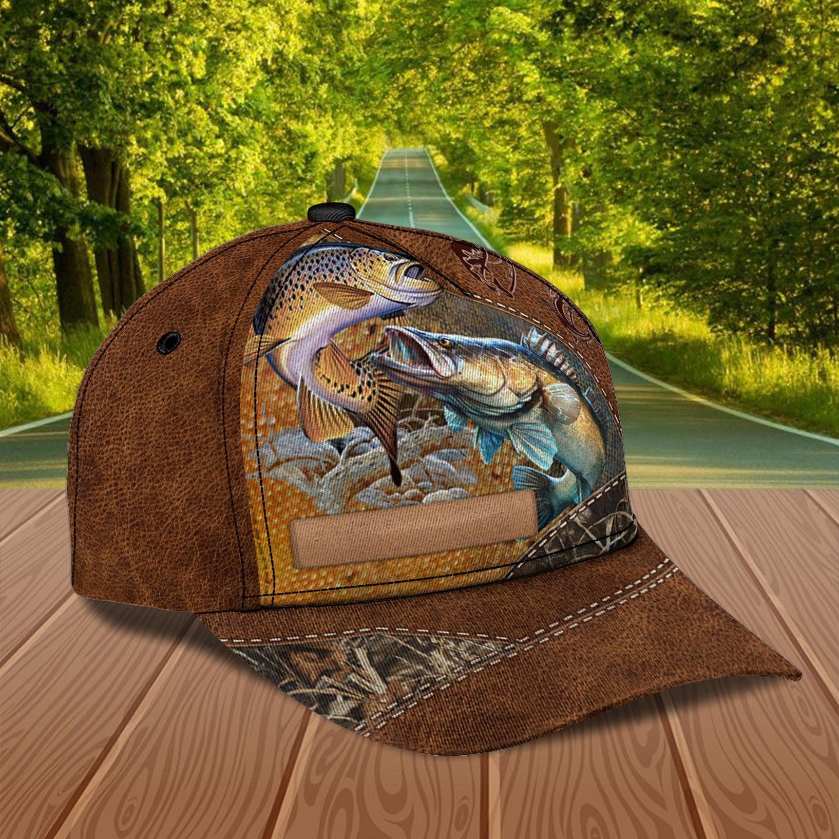 Personalized Fishing Classic Cap, Personalized Gift for Fishing Lovers Trucker Hats Custom Hats Gifts For Men & Women