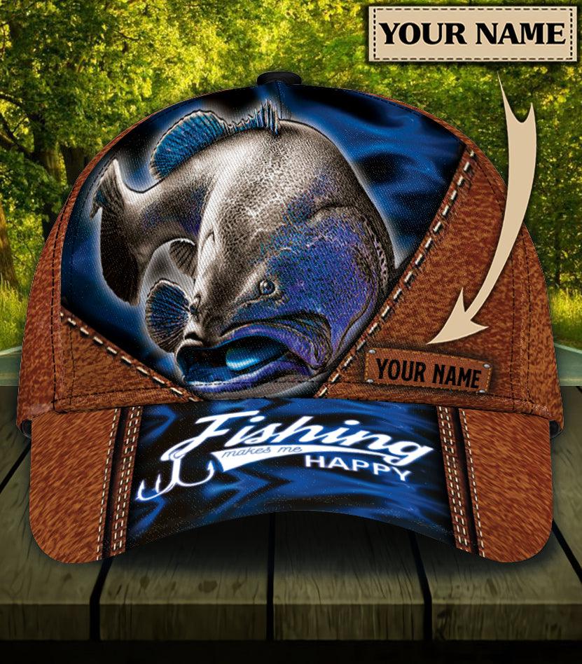 Personalized Fishing Classic Cap, Personalized Gift for Fishing Lovers Trucker Hats Custom Hats Gifts For Men & Women
