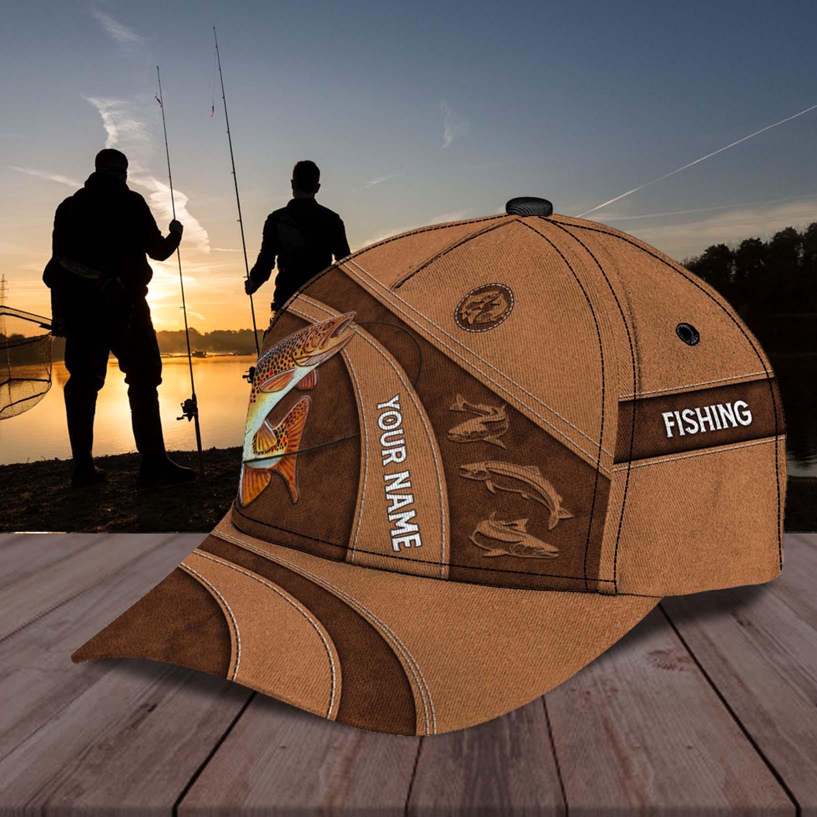 Personalized Fishing Classic Cap, Personalized Gift for Fishing Lovers Trucker Hats Custom Hats Gifts For Men & Women