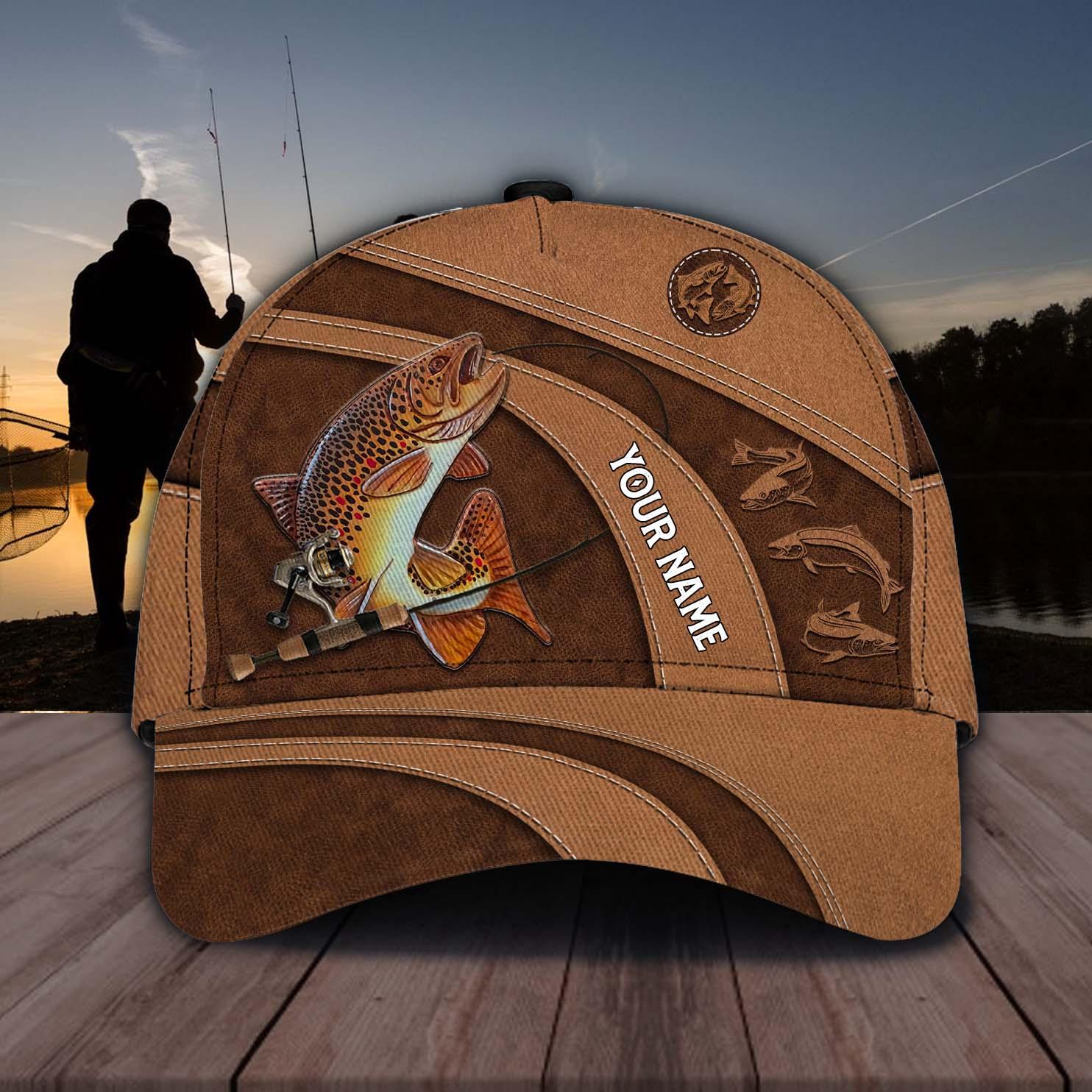 Personalized Fishing Classic Cap, Personalized Gift for Fishing Lovers Trucker Hats Custom Hats Gifts For Men & Women