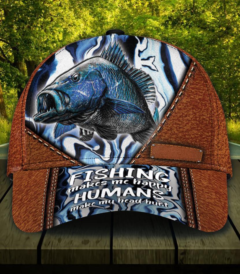 Personalized Fishing Classic Cap, Personalized Gift for Fishing Lovers Trucker Hats Custom Hats Gifts For Men & Women