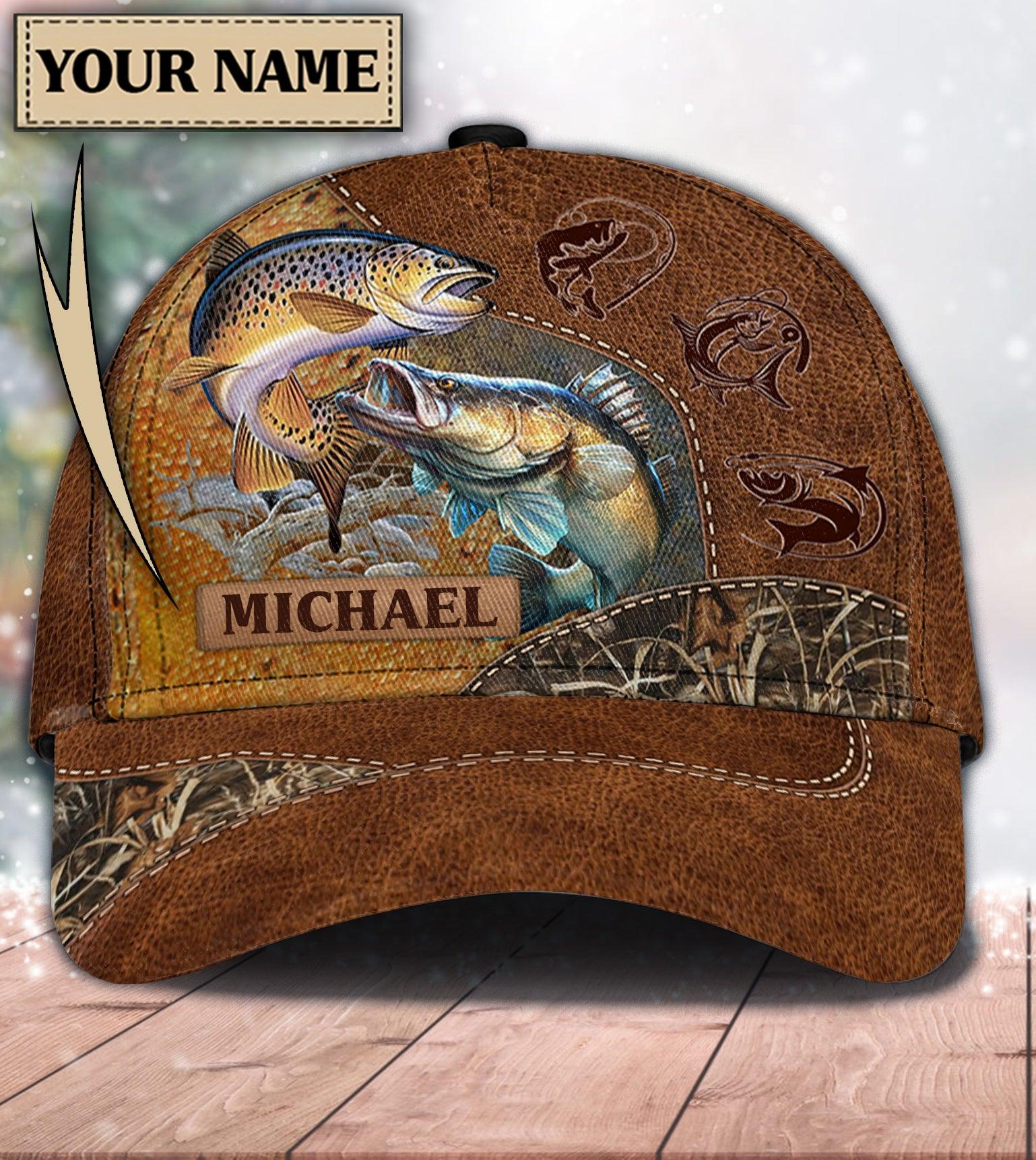 Personalized Fishing Classic Cap, Personalized Gift for Fishing Lovers Trucker Hats Custom Hats Gifts For Men & Women