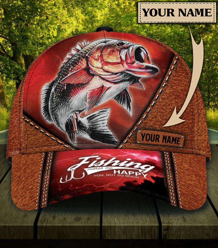 Personalized Fishing Classic Cap, Personalized Gift for Fishing Lovers Trucker Hats Custom Hats Gifts For Men & Women
