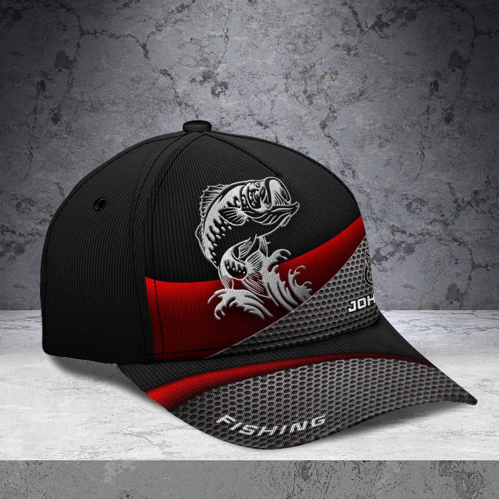 Personalized Fishing Classic Cap, Personalized Gift for Fishing Lovers Trucker Hats Custom Hats Gifts For Men & Women