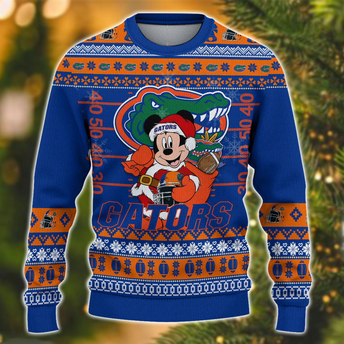 Personalized Florida Gators Mickey Ugly Christmas Sweater Adult 3D Funny Matching for family - Image 2