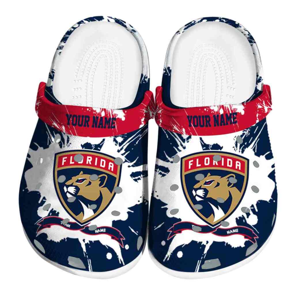 Personalized Florida Panthers Splatter Pattern ClogTVC1801856